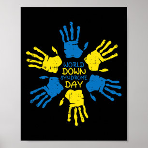Down Syndroom Dag Handen Awareness 321 Mannen Vrou Poster