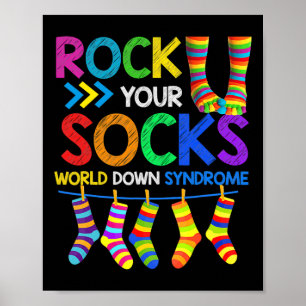 Down Syndroom Dag Rock Uw Sokken Bewustzijn 1 Poster