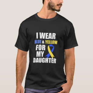 Down syndroom Ik Draag blauw geel voor mijn dochte T-shirt
