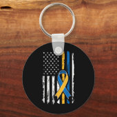 Down Syndroom Mannen Vrouwen Kinder Amerikaanse Vl Sleutelhanger (Voorkant)