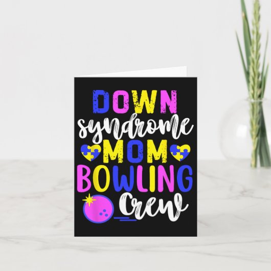 Down syndroom moeder bowling bemanning groep match kaart (Voorkant)