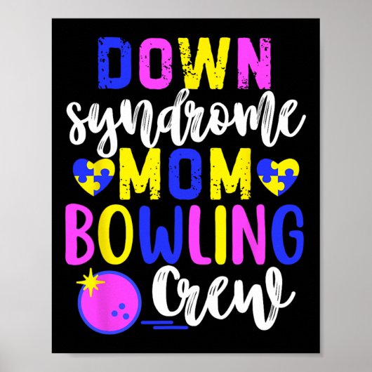 Down syndroom moeder bowling bemanning groep match poster (Voorkant)