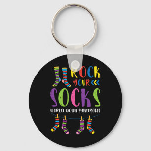 Down Syndroom Rock Your Socks Bewustzijn Mannen Vr Sleutelhanger