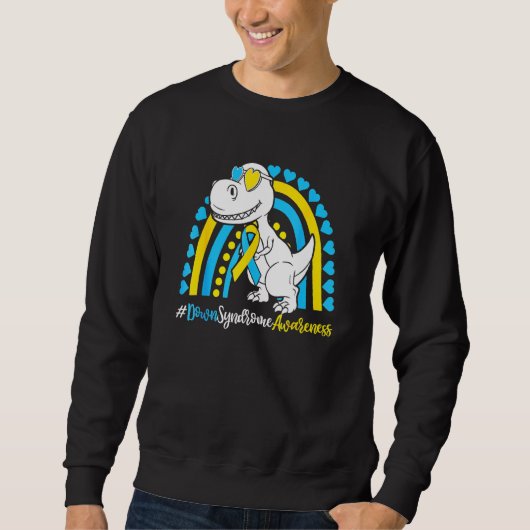 Down Syndroom T Rex Dinosaur Boys Kids Trisomy T2 Trui (Voorkant)