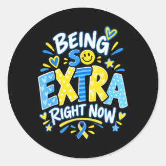 Down Syndroom Voor Kinderen Meisjes Die Extra Spec Ronde Sticker