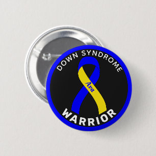 Down Syndroom Warrior Lint Zwarte Knop Ronde Button 5,7 Cm