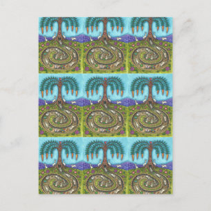 DOWN THE RABBIT HOLE, CARROT WILLOW TRELK FOLK ART BRIEFKAART