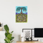 DOWN THE RABBIT HOLE, CARROT WILLOW TRELK FOLK ART POSTER (Thuiskantoor)