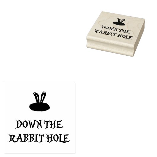 "Down the Rabbit Hole" Rubberen stempel (Gestempeld)
