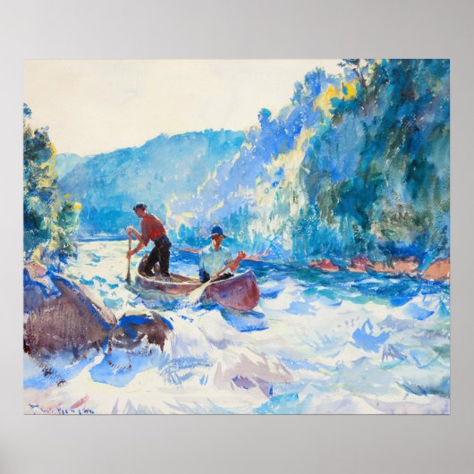 Down the Rapids van Frank Weston Benson Poster (Voorkant)