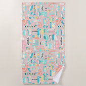 Down the Shore NJ Beach Thema Strandlaken (Voorkant)