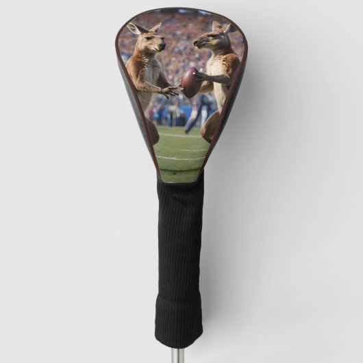 "Down Under Action: Kangoeroes spelen Australische Golfheadcover (Voorkant)