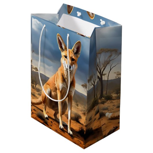 **"Down Under Delight: The Kangaringo Design"** Medium Cadeauzakje (Achterkant Gekanteld)