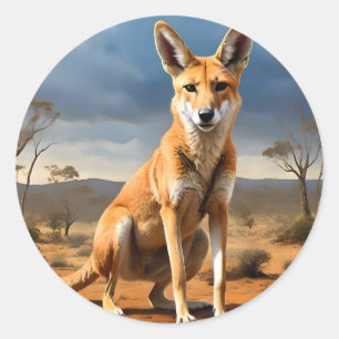 **"Down Under Delight: The Kangaringo Design"** Ronde Sticker