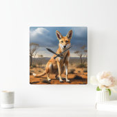 **"Down Under Delight: The Kangaringo Design"** Vierkante Klok (Huis)