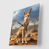 **"Down Under Delight: The Kangaringo Design"** Vierkante Klok (Hoek)