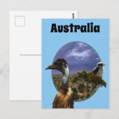 "Down Under Duo: Emu en Kookaburra in Popout Art" Briefkaart (Voorkant / Achterkant)