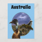 "Down Under Duo: Emu en Kookaburra in Popout Art" Briefkaart (Voorkant)