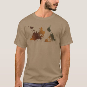 DOWN-UNDER ONDERSTEBOVEN Funny WERELDKAART T-shirt