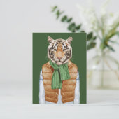 Down Vest Tiger Briefkaart (Staand voorkant)