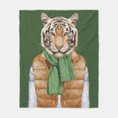 Down Vest Tiger Fleece Deken (Voorkant)