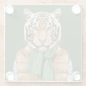 Down Vest Tiger Glazen Onderzetter (Achterkant)