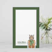 Down Vest Tiger | Jouw namen toevoegen Briefpapier (Staand voorkant)