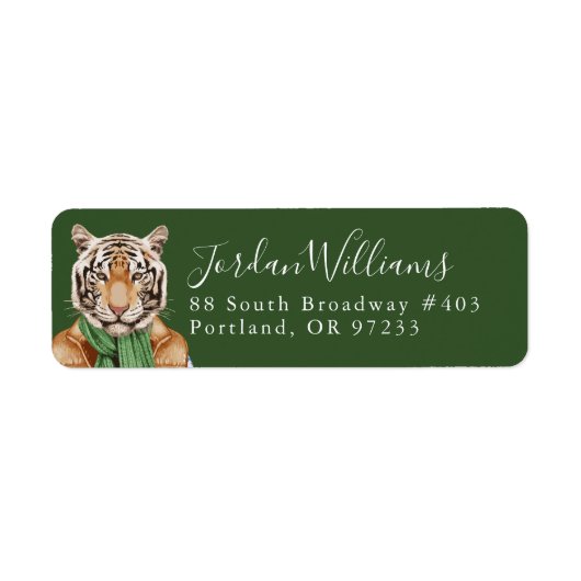 Down Vest Tiger | Jouw namen toevoegen Etiket (Voorkant)