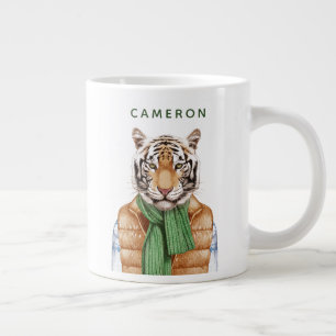 Down Vest Tiger   Jouw namen toevoegen Grote Koffiekop