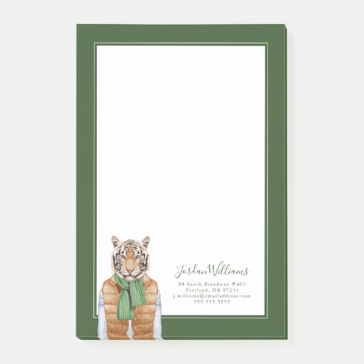 Down Vest Tiger | Jouw namen toevoegen Post-it® Notes (Voorkant)