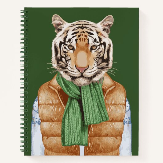 Down Vest Tiger Notitieboek (Voorkant)