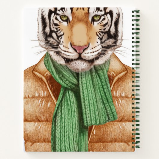 Down Vest Tiger Notitieboek (Achterkant)