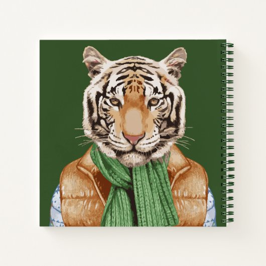Down Vest Tiger Notitieboek (Achterkant)