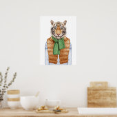 Down Vest Tiger Poster (Keuken)