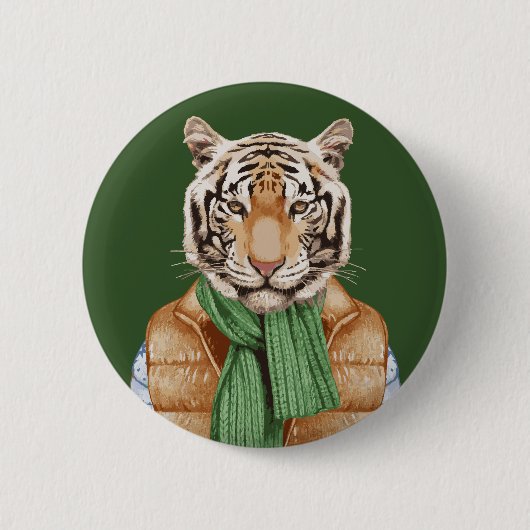 Down Vest Tiger Ronde Button 5,7 Cm (Voorkant)