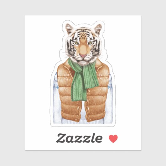 Down Vest Tiger Sticker (Vel)