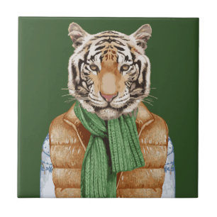 Down Vest Tiger Tegeltje