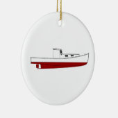 Downeast Maine Lobster Boat Color Illustration Keramisch Ornament (Rechts)