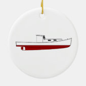 Downeast Maine Lobster Boat Color Illustration Keramisch Ornament (Achterkant)