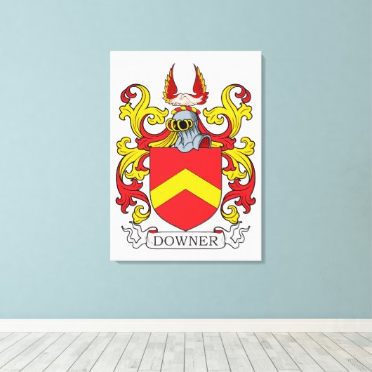 Downer Family Crest Canvas Afdruk (Insitu (Houten vloer))
