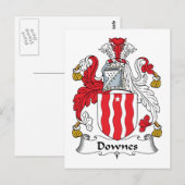 Downes Family Crest Briefkaart (Voorkant / Achterkant)