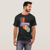 Downey City Retro  Hometown California T-shirt (Voorkant volledig)