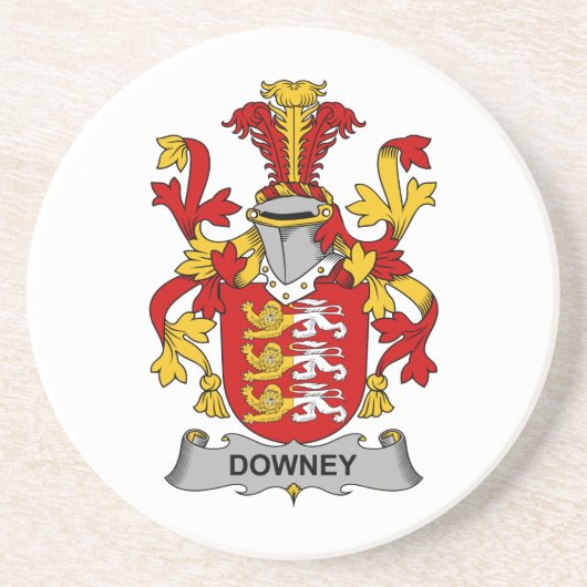 Downey Family Crest Zandsteen Onderzetter (Voorkant)