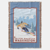Downhhill Snow Skier - Crystal Mountain , WA Deken (Voorkant Verticaal)