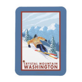 Downhhill Snow Skier - Crystal Mountain , WA Magneet (Verticaal)