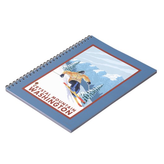 Downhhill Snow Skier - Crystal Mountain , WA Notitieboek (Linkerzijde)