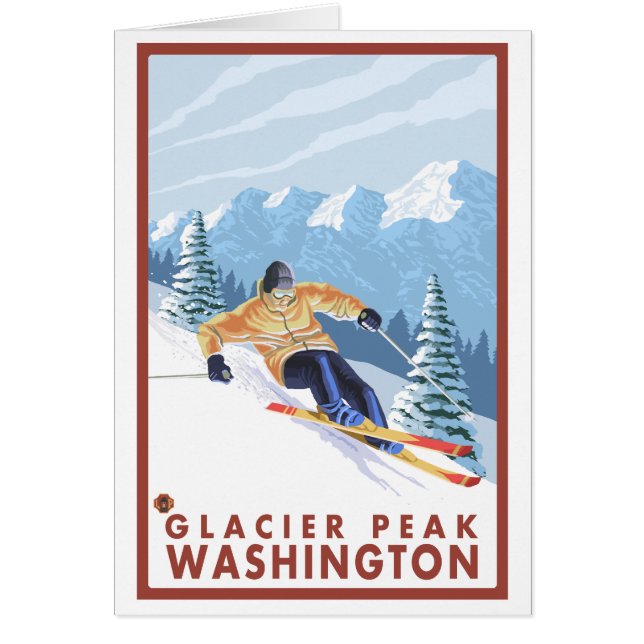 Downhhill Snow Skier - Glacier Peak, Washington (Voorkant)