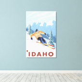 Downhhill Snow Skier - Idaho Canvas Afdruk (Insitu (Houten vloer))