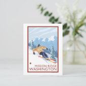 Downhhill Snow Skier - Mission Ridge, Washington Briefkaart (Staand voorkant)