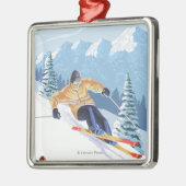 Downhhill Snow Skier - Mission Ridge, Washington Metalen Ornament (Links)